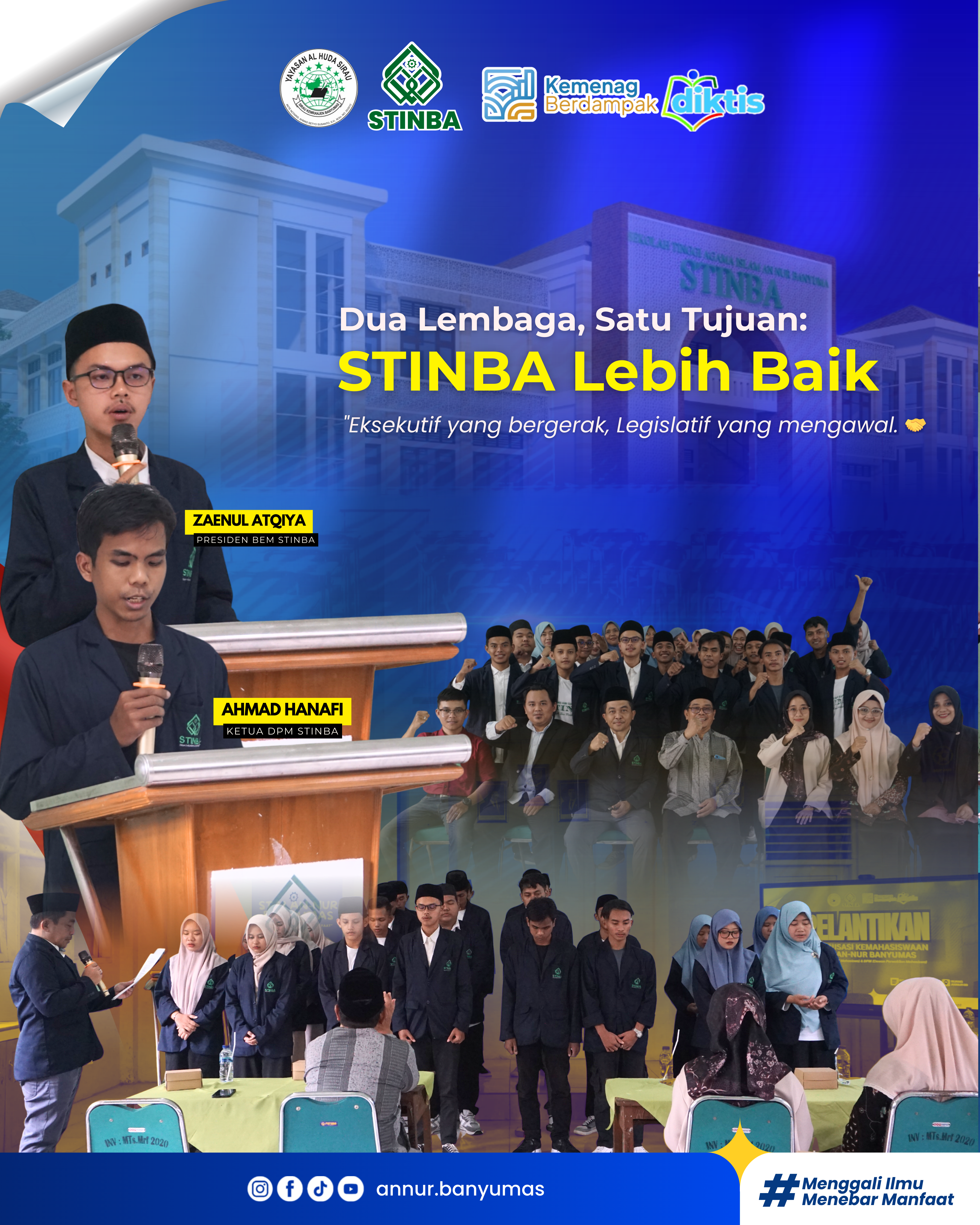 Dua Lembaga Satu Visi: Nakhoda Baru BEM dan DPM STINBA Resmi Dilantik untuk Transformasi Kampus